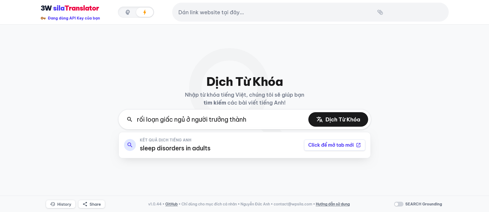 Dịch từ khóa tiếng Việt sang tiếng Anh để tiện tìm bài viết
